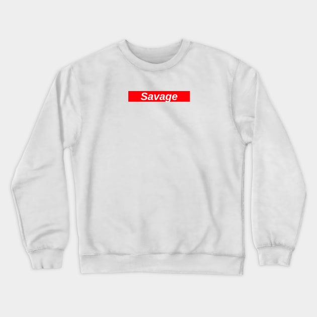 Savage // Red Box Logo Crewneck Sweatshirt by FlexxxApparel